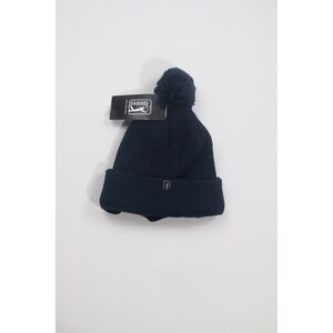 PGA TOUR Beanie Pom Pom OS Black Iris Navy Blue Knit Winter Golf Hat